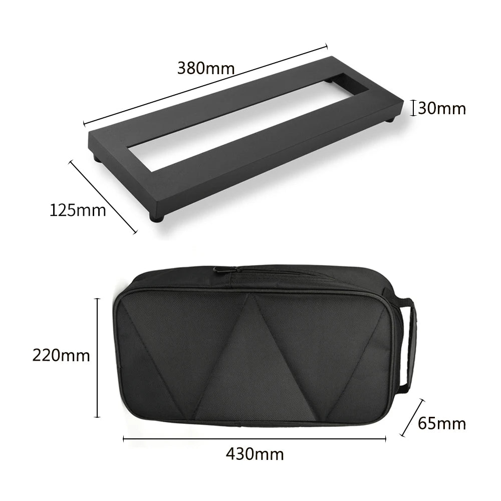 Small Size Guitar Effect Pedal Board Aluminum Alloy Pedalboard 15×4.9 Inch Carrying Bag Guitar Pedal Plate Guitar Accessories