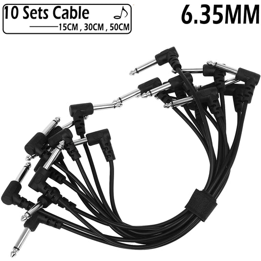 Guitar Effects Pedal Cables 10Pcs 15cm/30cm/50cm Audio Connection Cables Standard Pack Universal Guitar Instrument Accessories